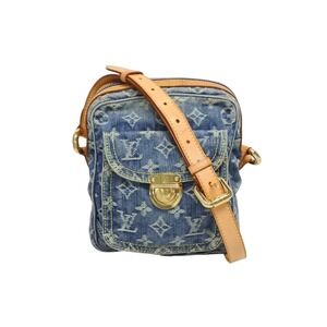 LOUIS VUITTON Camera Shoulder Bag Monogram Denim Indigo Blue